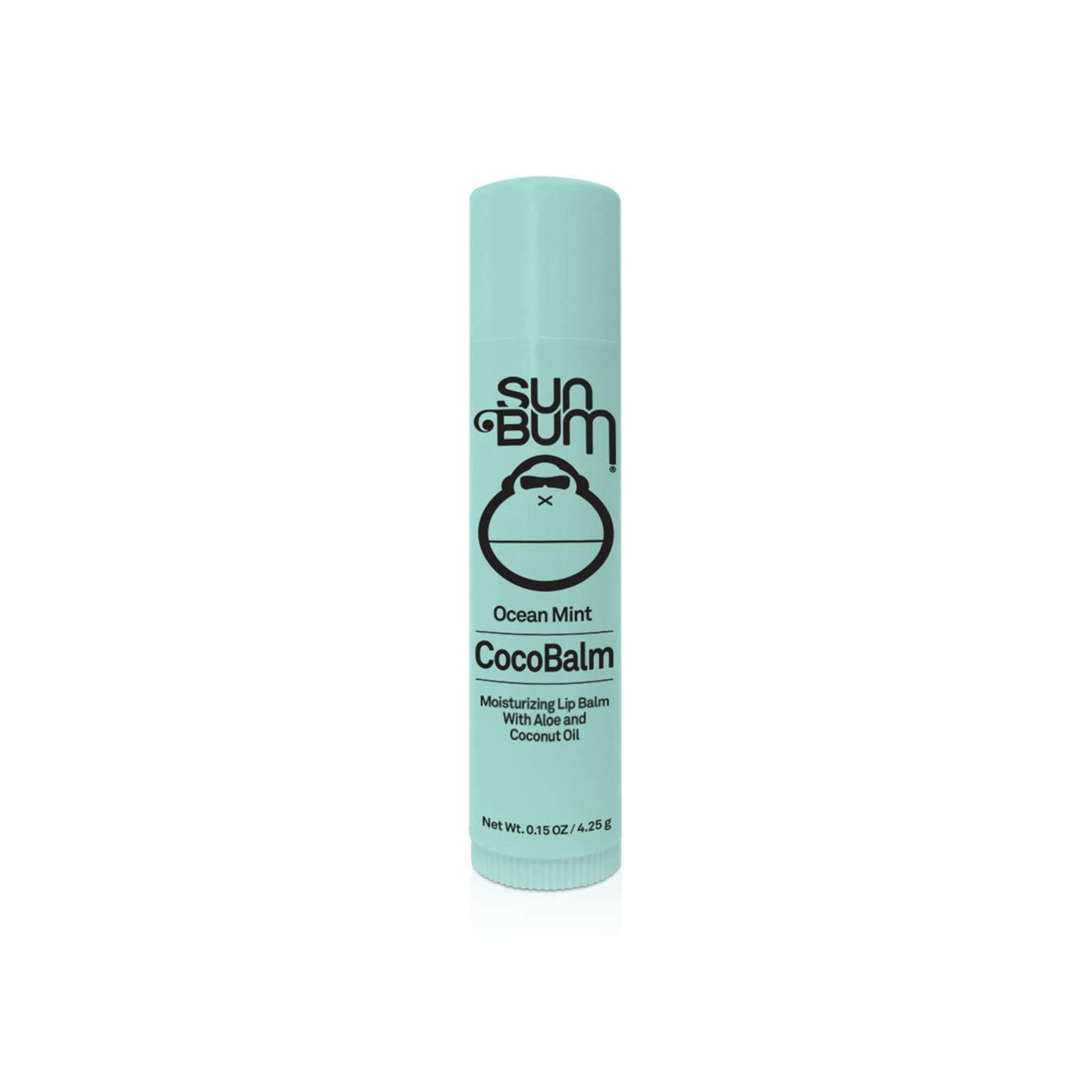 Sun Bum CocoBalm Pinacolada tube close-up highlighting tropical lip nourishment.
