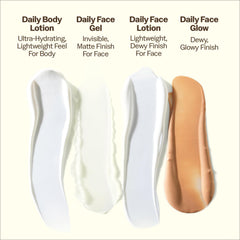 Face after application shows non-shiny, matte finish.