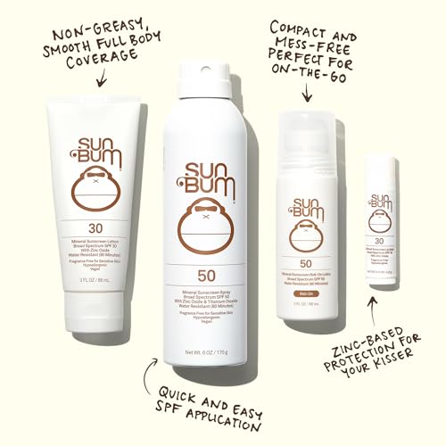 Applying Sun Bum Mineral SPF 50 shows easy spread and matte finish.