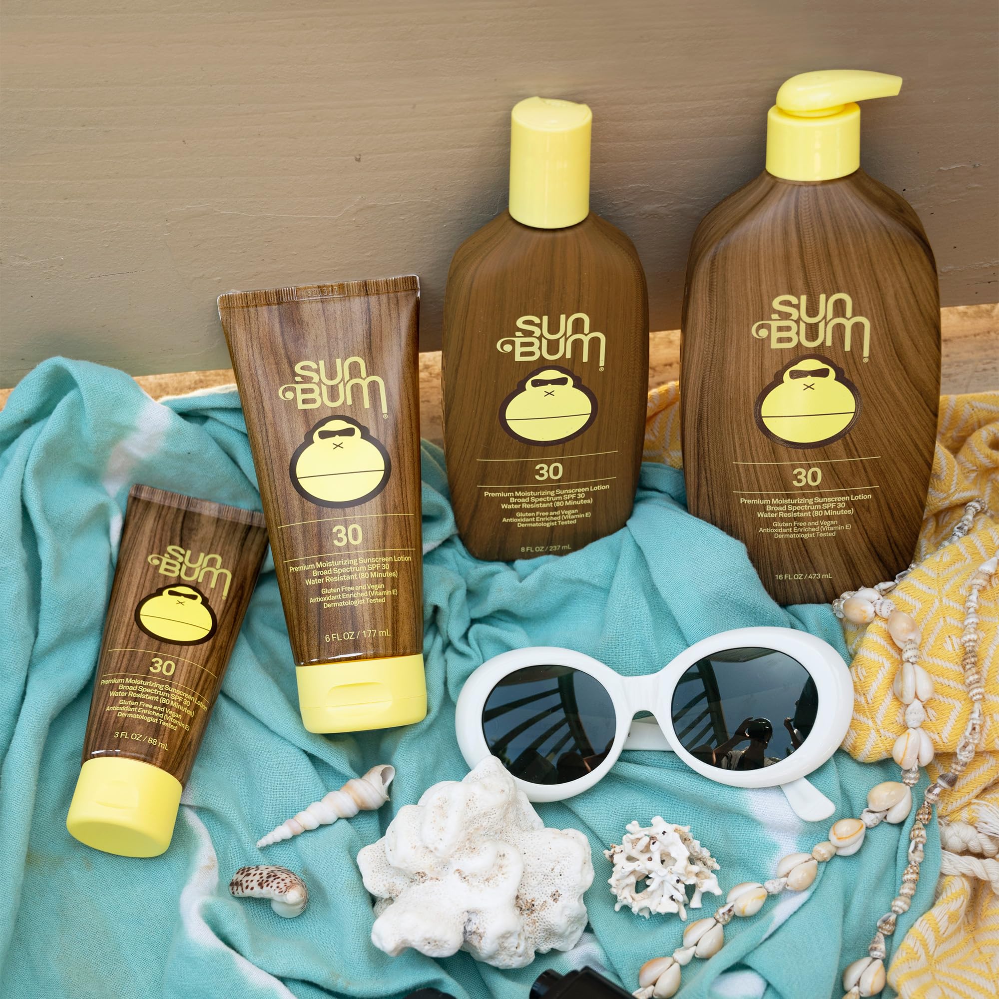 Packaging image for Sun Bum Original SPF 30 lotion highlighting reef-friendly formula.