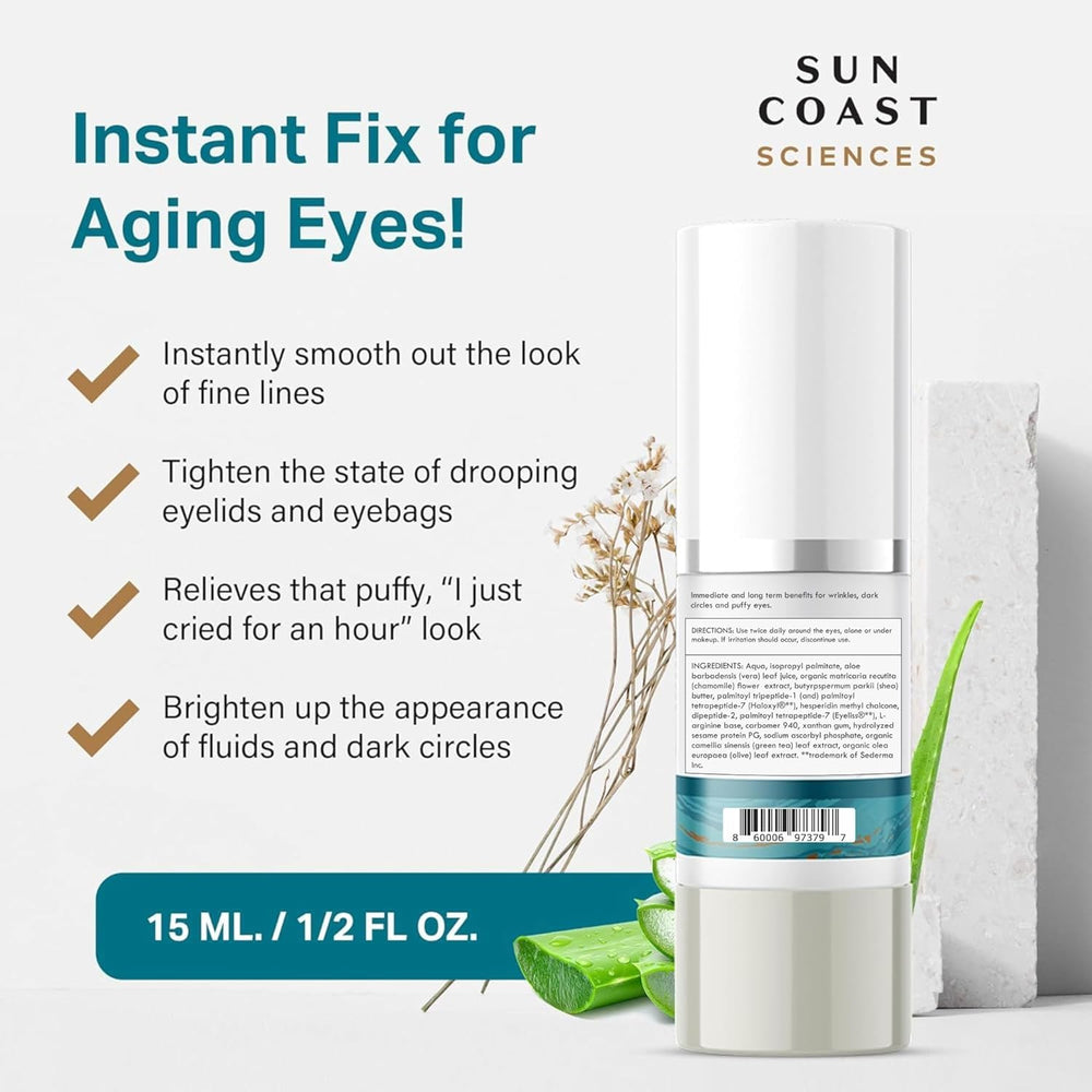 Sun Coast Sciences Complete Eye Serum fades dark spots around the eye area.