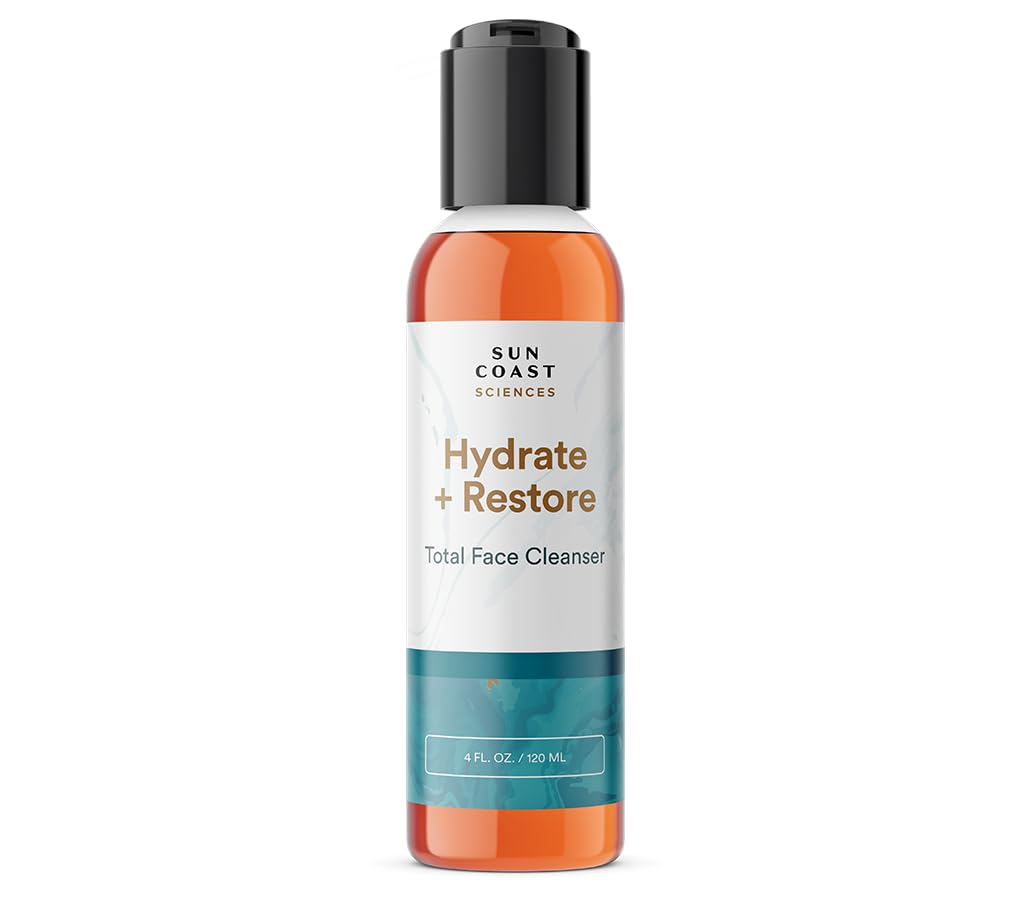 Sun Coast Sciences Hydrate + Restore cleanser bottle for daily cleansing and refreshed skin.