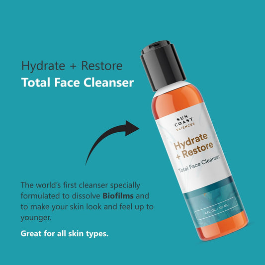Sun Coast Sciences Hydrate Restore foam texture image showing gentle cleansing and creamy lather.