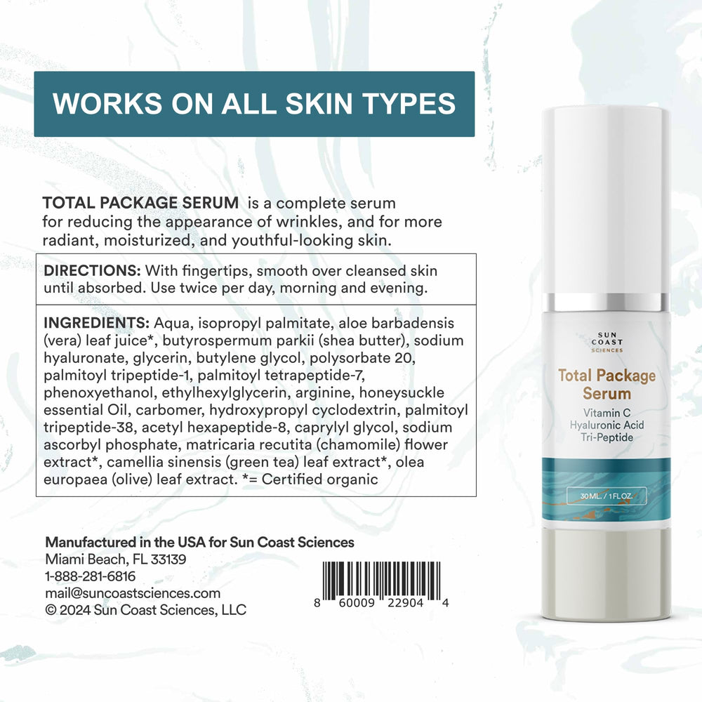 Face application showing even glow from Total Package Serum
