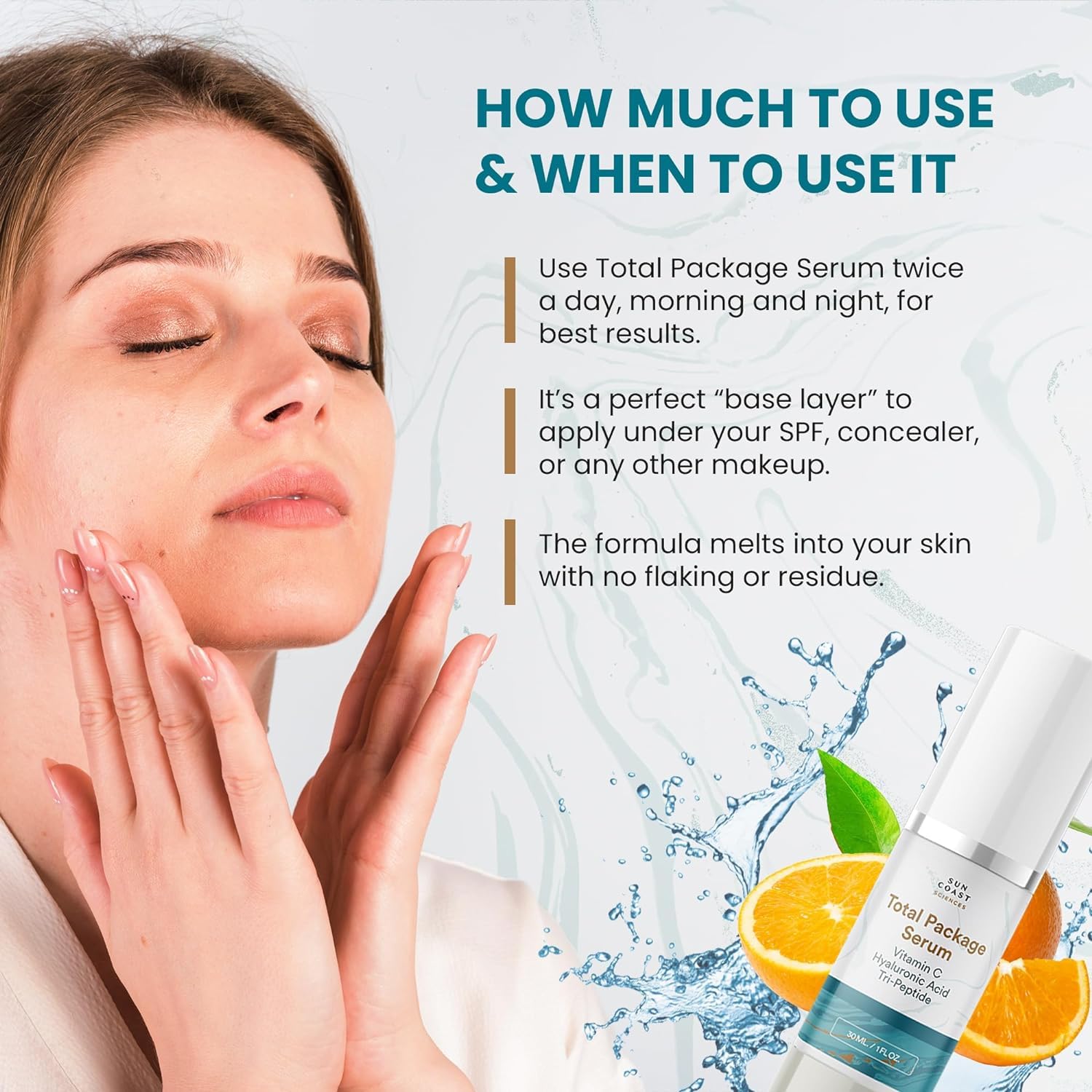 Sun Coast Sciences Total Package Serum ingredient list highlights potent actives.
