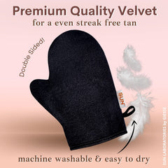 Sun Laboratories by Giesee travel kit includes mitt and remover for on-the-go tanning.