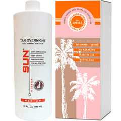Sun Laboratories by Giesee spray tan bottle showing even coverage for a natural look