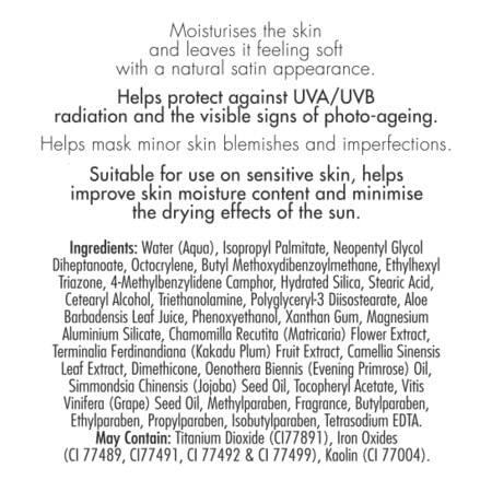 Sun Zapper BB Cream SPF 50+ contains aloe and jojoba for calm skin.