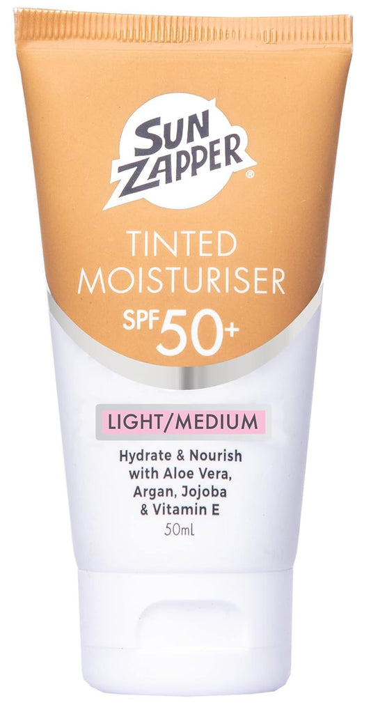 Sun Zapper BB Cream bottle front with SPF 50+ protection for daily wear.