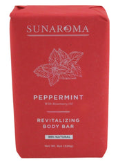 SUNAROMA Pepper Mint Soap bar packaging; six bars ready for a soothing routine