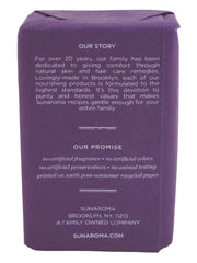 SUNAROMA Lavender Shea Soap Bar close-up with vitamin E for daily moisture.