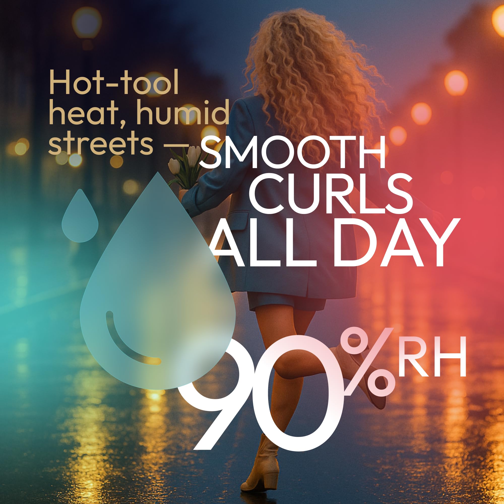 SUNATORIA Curl Cream on hair bun demonstrates easy styling and bounce