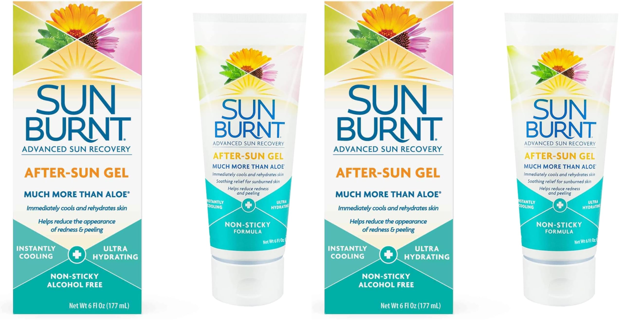 Sunburnt EMCW9 aloe vera gel bottle with clear formula for soothing skin