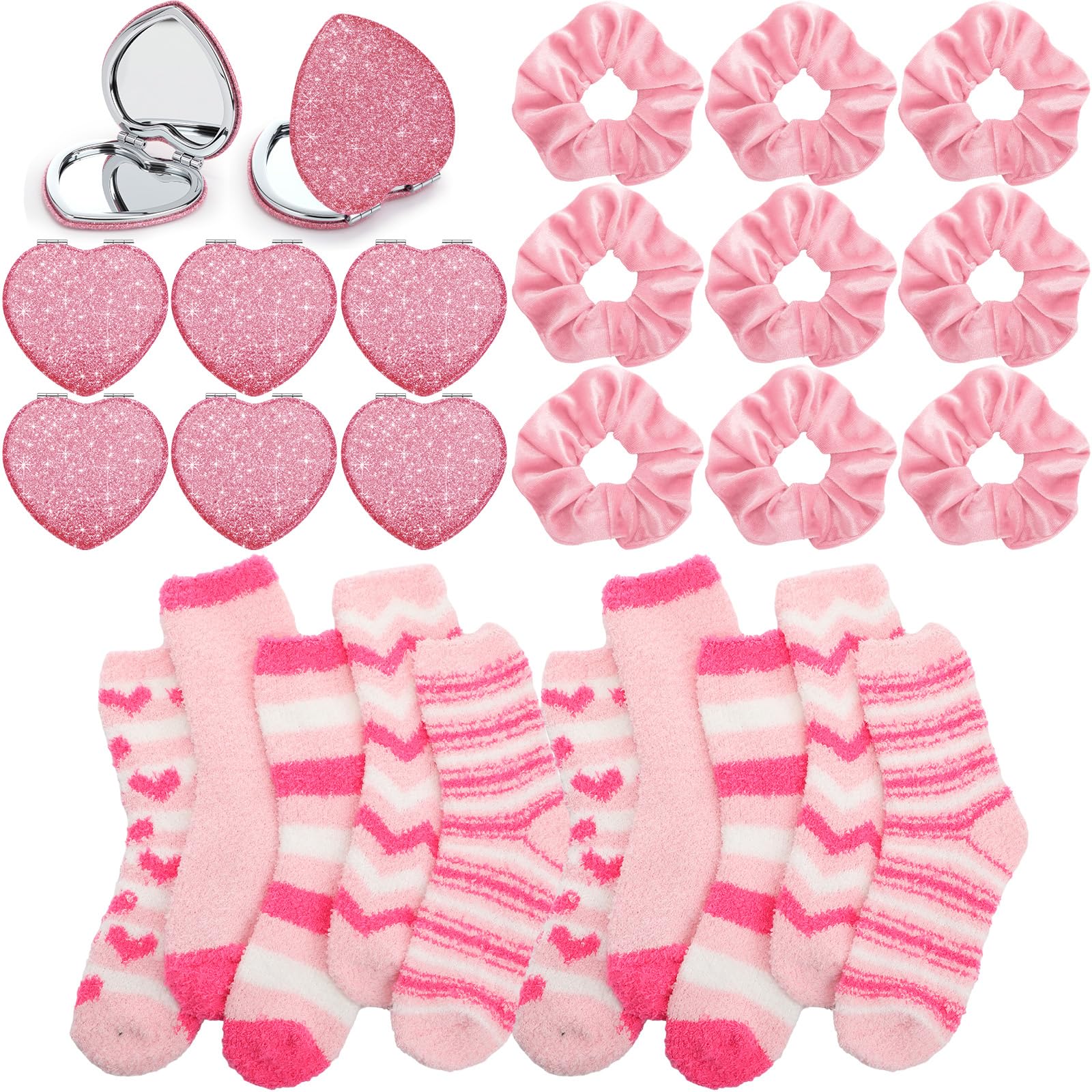 Suncalla velvet pink scrunchies: silky texture, gentle hold for everyday hairstyles.