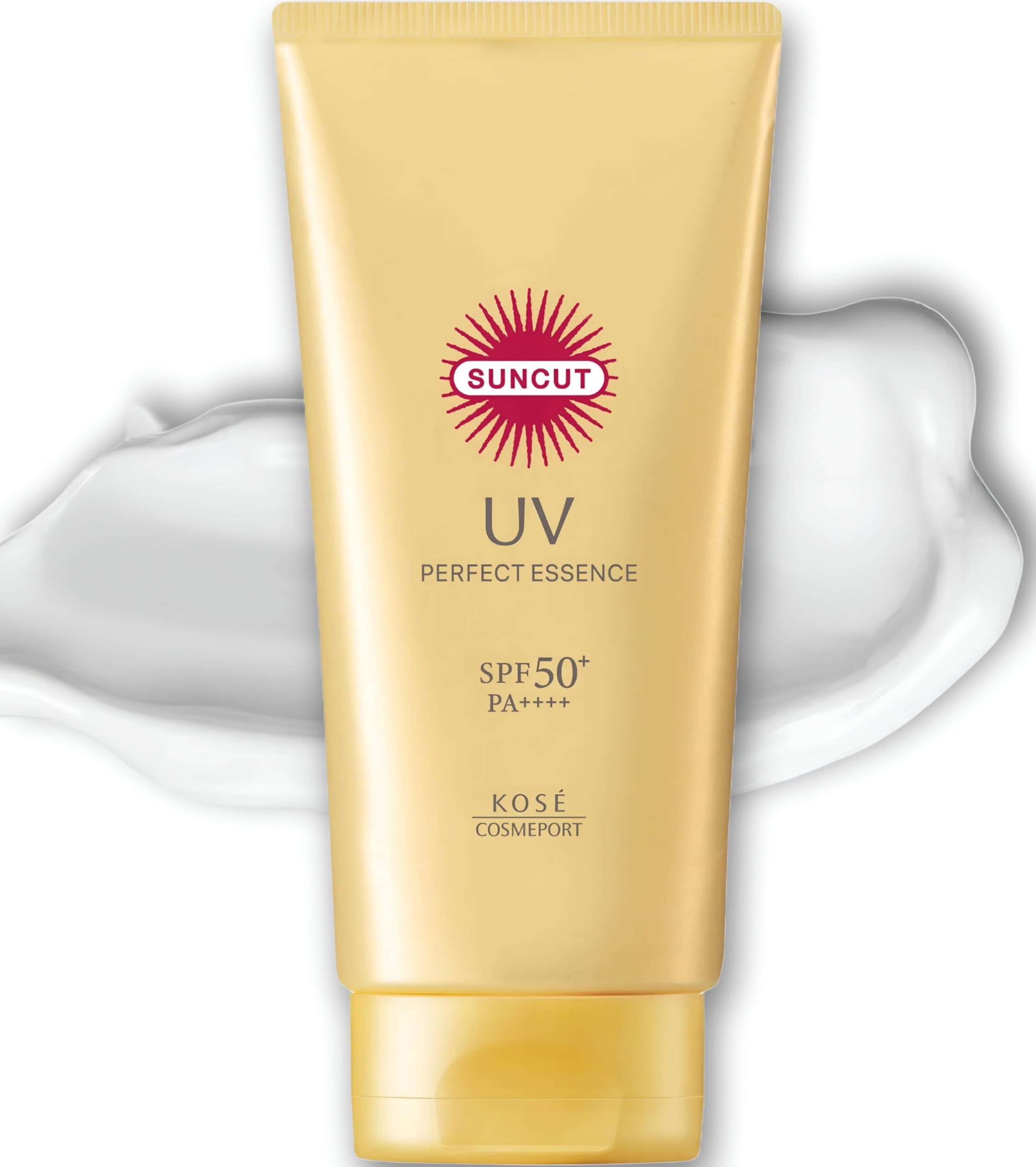 Suncut Perfect UV Essence bottle close-up showing lightweight protection.