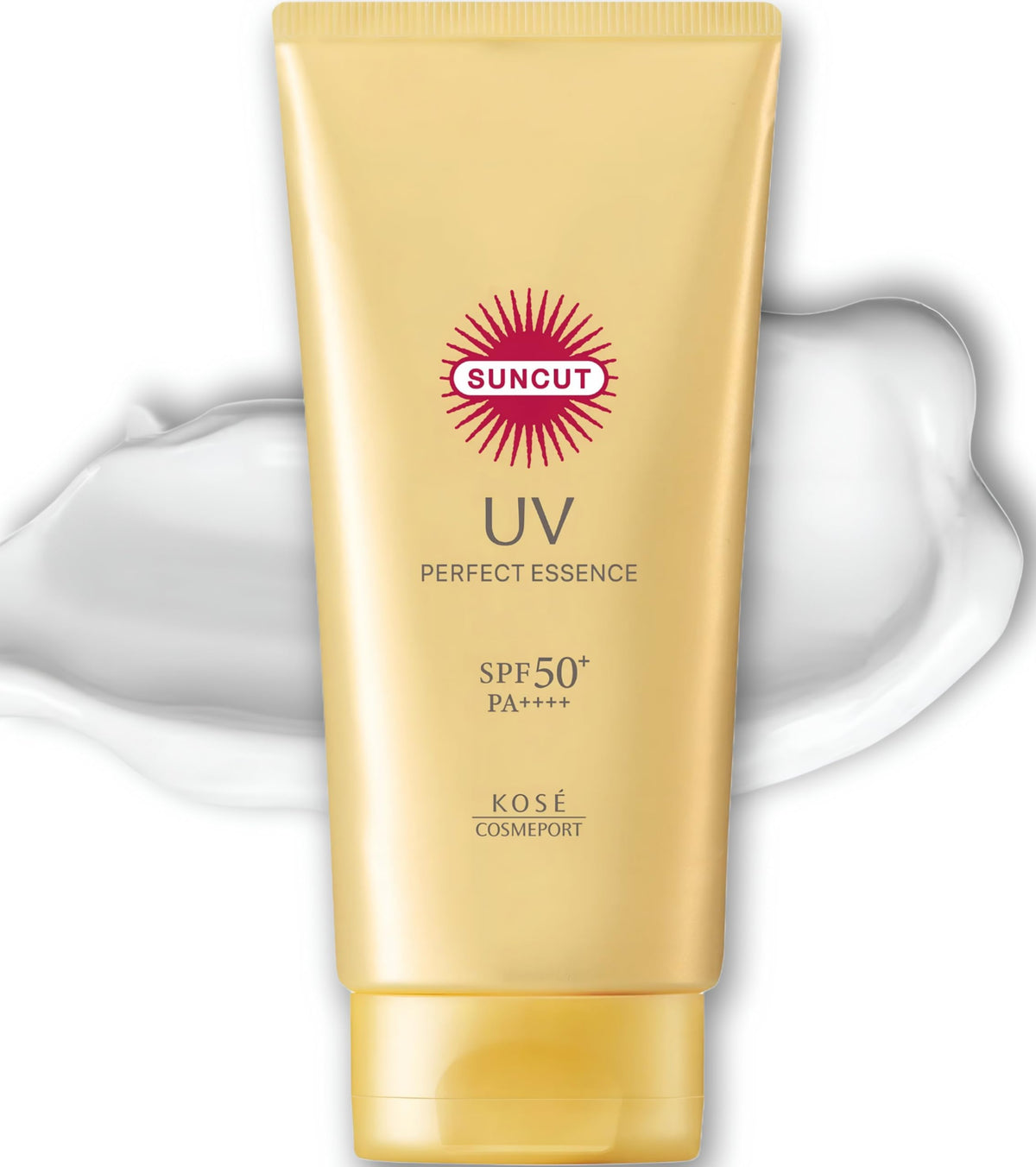 Suncut Perfect UV Essence bottle close-up showing lightweight protection.