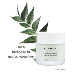 SUNDARI Neem Night Cream jar shows creamy texture for nourished skin.