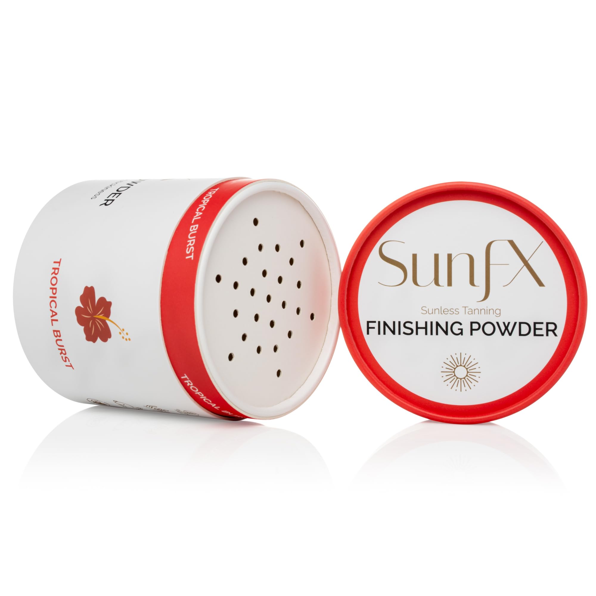 SunFX Post-Spray-Tan Finishing Powder adds a silky, tack-free finish.