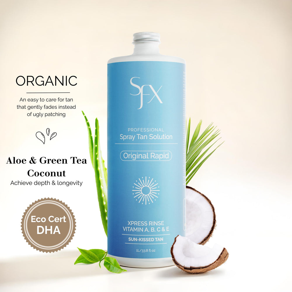 SunFX Rapid spray-tan application ideal for at-home tanning.