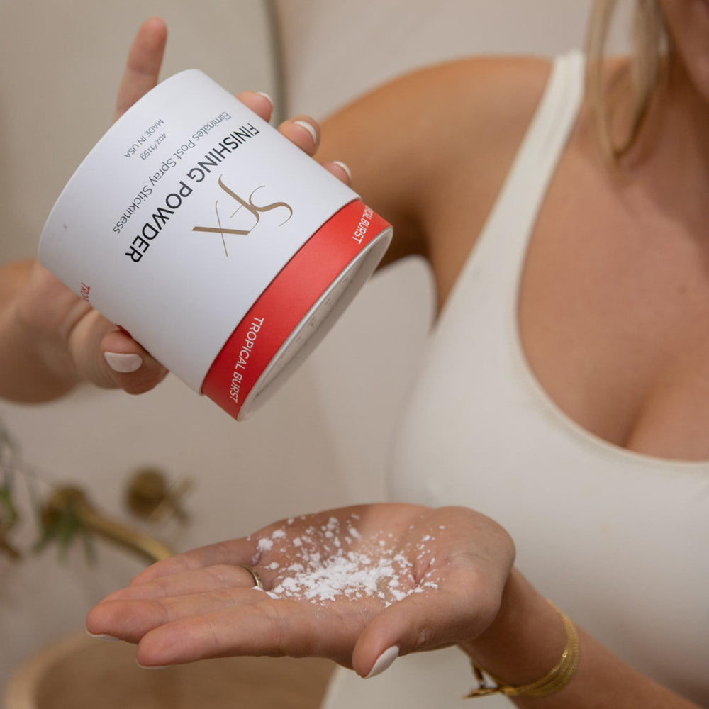 SunFX vegan, gluten-free powder for sensitive-skin tanning.