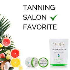 SunFX tropical scent enhances the spa-like experience after spray tanning.