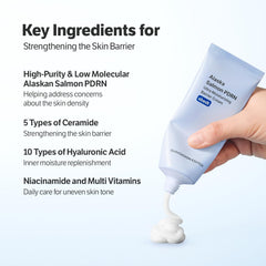 SUNGBOON EDITOR Alaska Salmon PDRN ingredients label emphasizing clean sourcing.