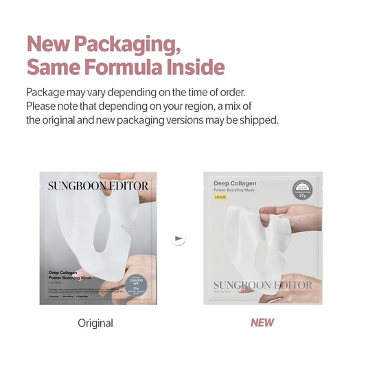 SUNGBOON EDITOR Deep Collagen Overnight Mask sheet shows hydrogel texture and coverage