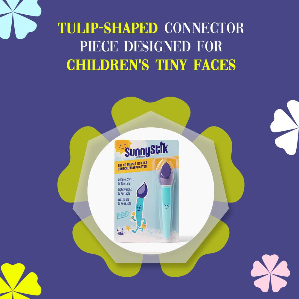 SunnyStik mess-free squirt-swipe design keeps hands clean during sunscreen.
