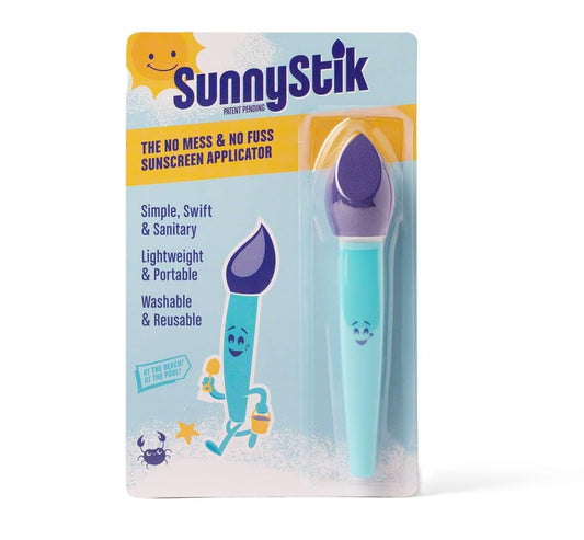 SunnyStik tulip connector for precise sunscreen on tiny faces, cleaner application.