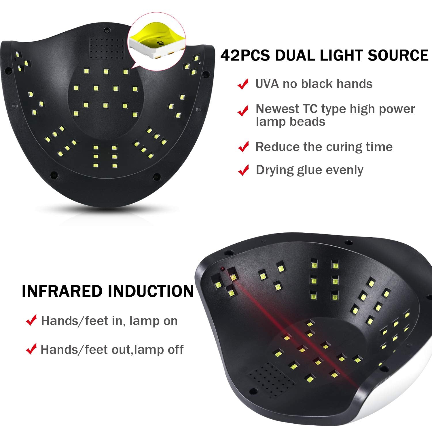 Sunrich UV Gel Nail Lamp with portable handle allows easy transport.
