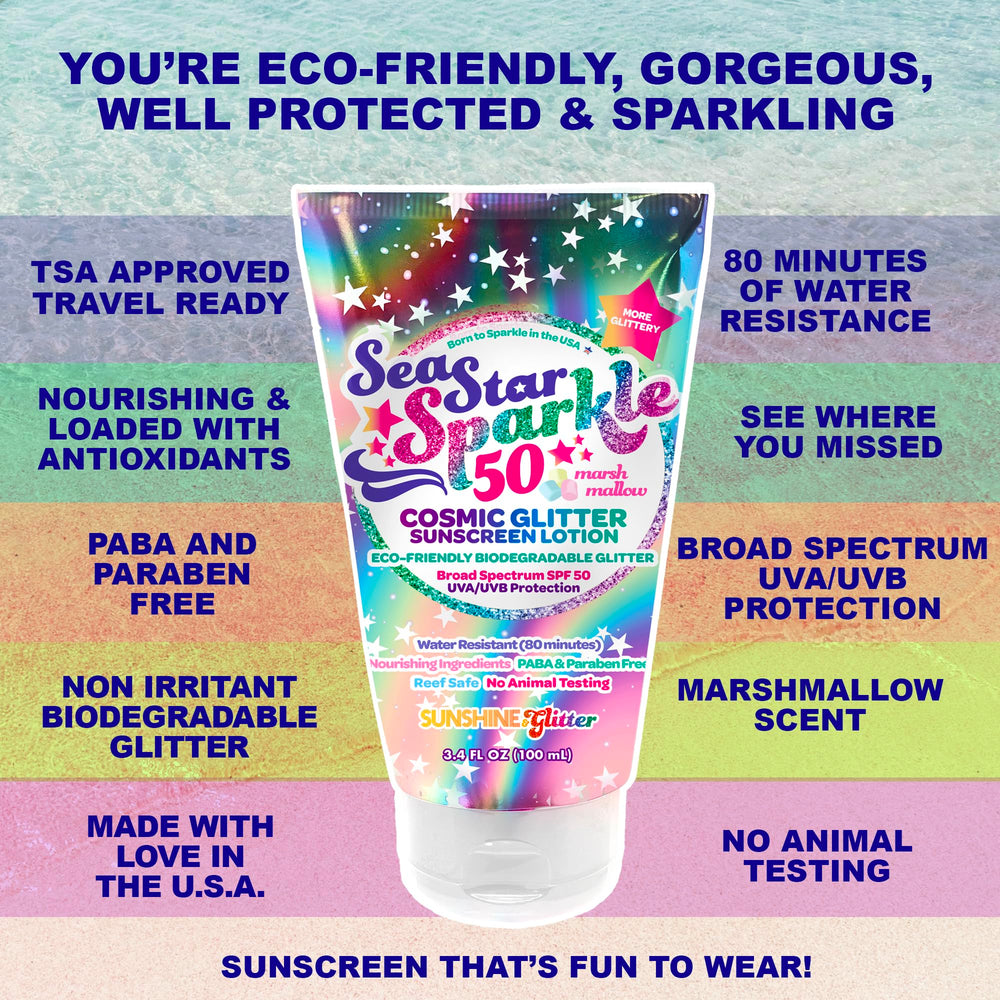 Seastar Sparkle SPF 50 being applied during outdoor activity for protection
