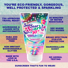 Seastar Sparkle SPF 50 being applied during outdoor activity for protection