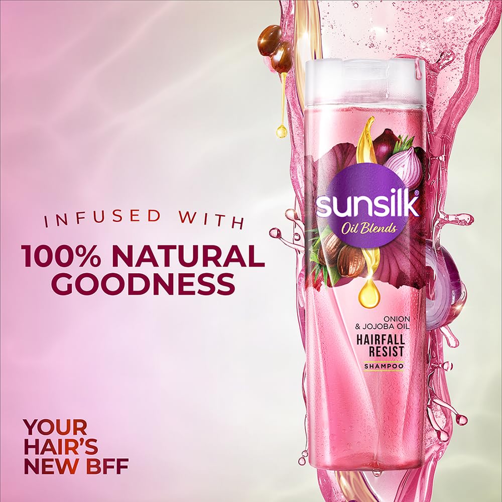 Sunsilk Onion & Jojoba Label detail showing trusted formula.