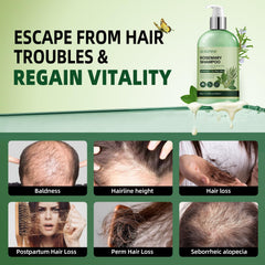 Sunspeak rosemary shampoo with argan and castor oils for nourished strands.