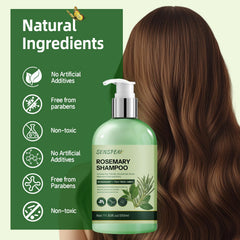 Sunspeak rosemary shampoo daily use bottle demonstrating non-irritating formula.