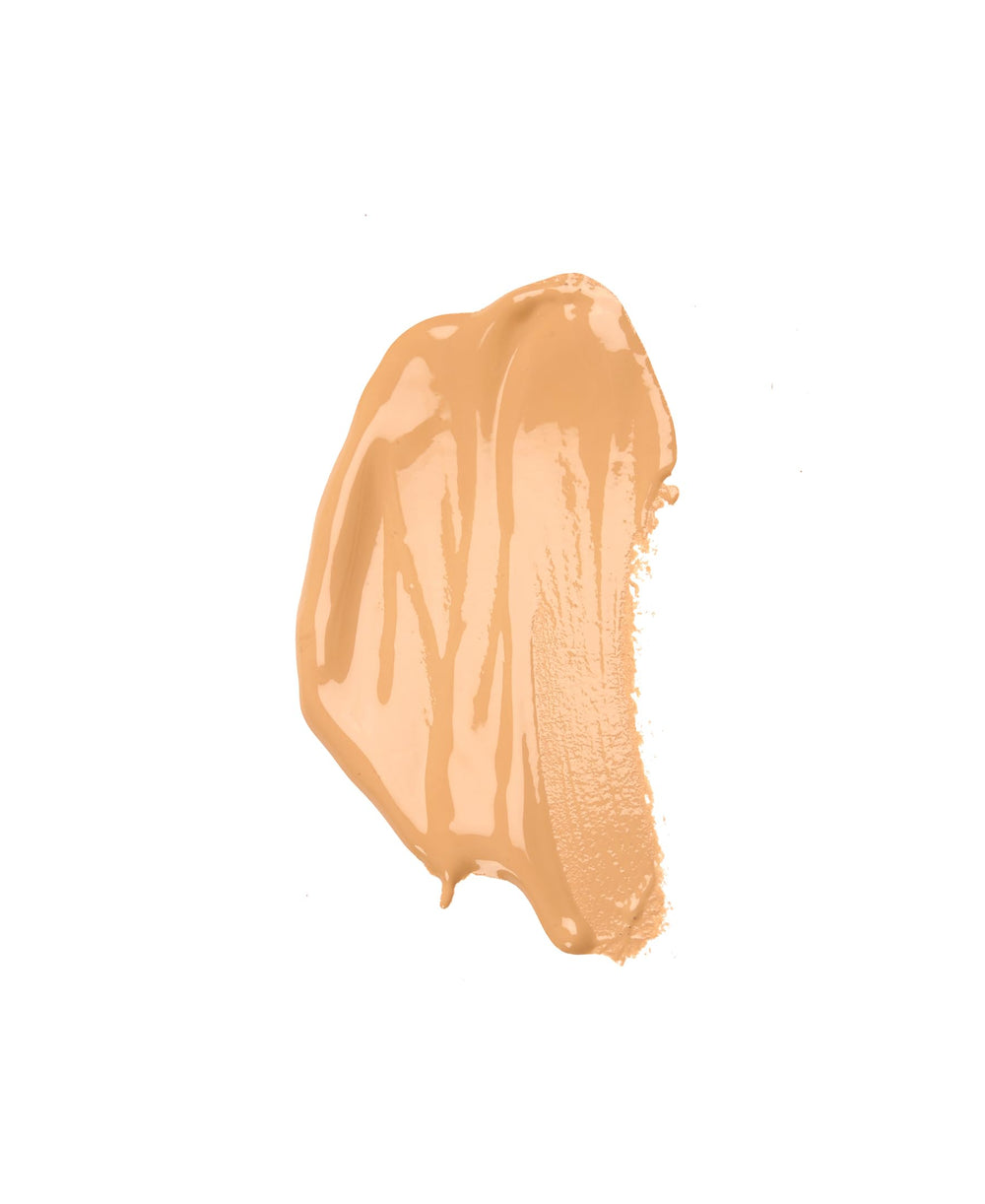 Suntegrity four-shade range swatches on skin tone card.