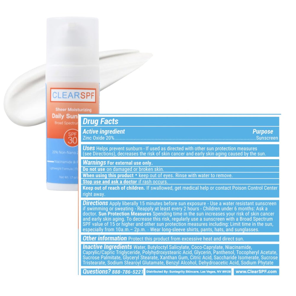 Suntegrity ClearSPF pump bottle for easy, mess-free dispensing