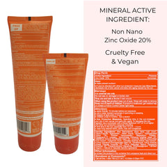 Suntegrity Mineral Body Sunscreen label notes zinc oxide protection and vegan formula.