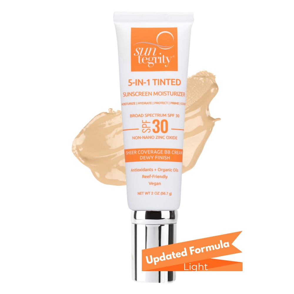 Suntegrity Tinted 5 in 1 Mineral Sunscreen outdoor use image suggests everyday protection.