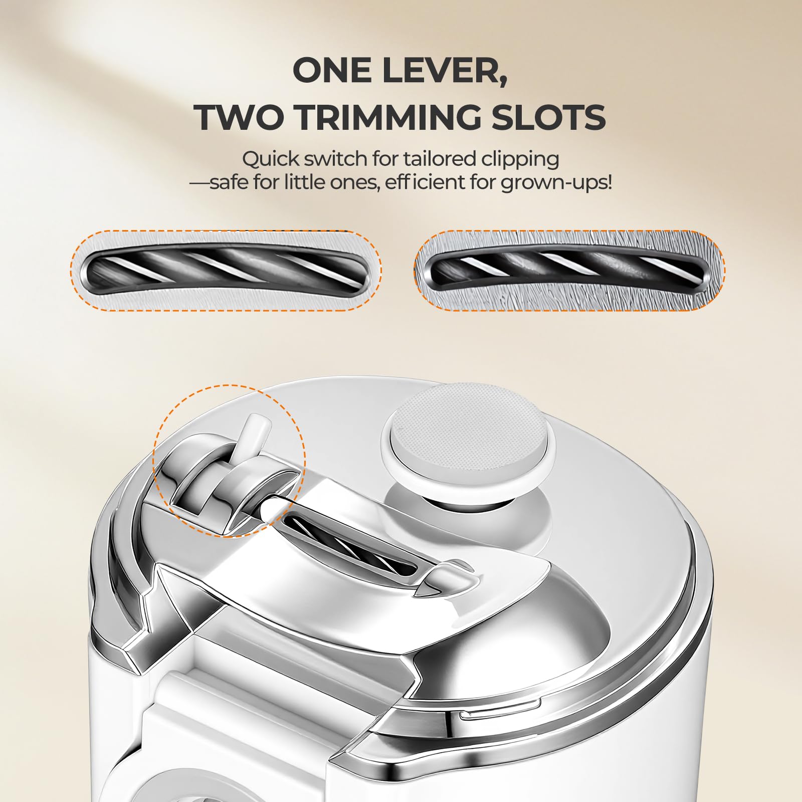 Suntony 3-speed dial adjusts power for all ages and nail types.