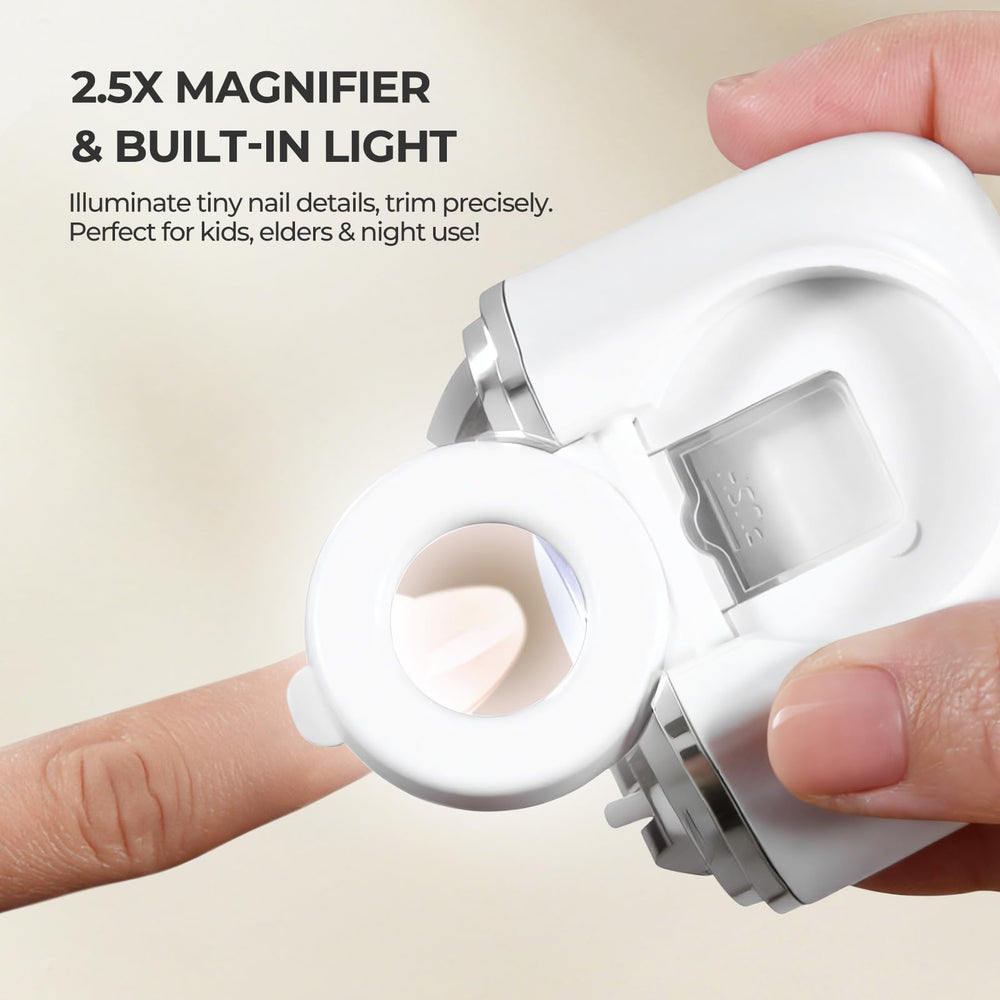 Suntony dual-blade narrow-gap design highlights safe trimming and burr-free results.