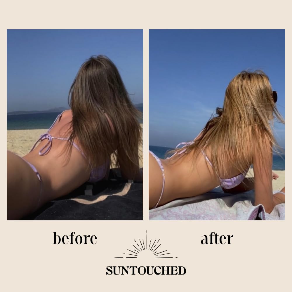 Suntouched lightener packaging affirms vegan and cruelty-free status.