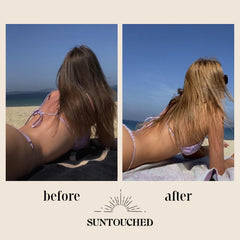 Suntouched lightener packaging affirms vegan and cruelty-free status.