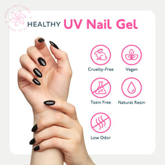 SunUV easy-application brush shown for simple base coat application.