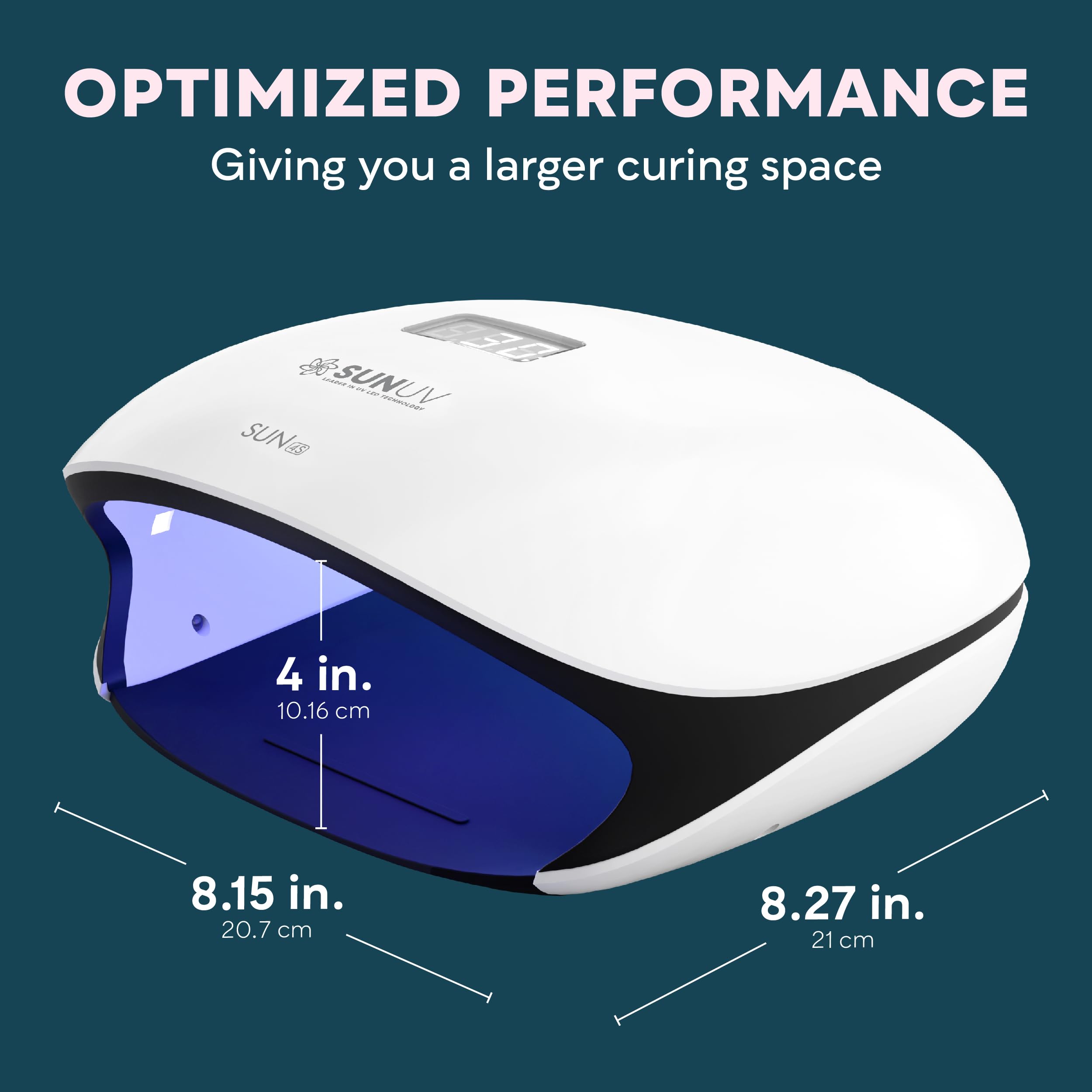 Auto-sensing SUNUV SUN4S lamp activates with hands in and turns off when removed