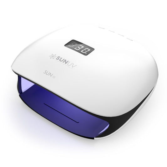 SUNUV SUN4S lamp front view, sleek black finish ideal for at-home gel nails