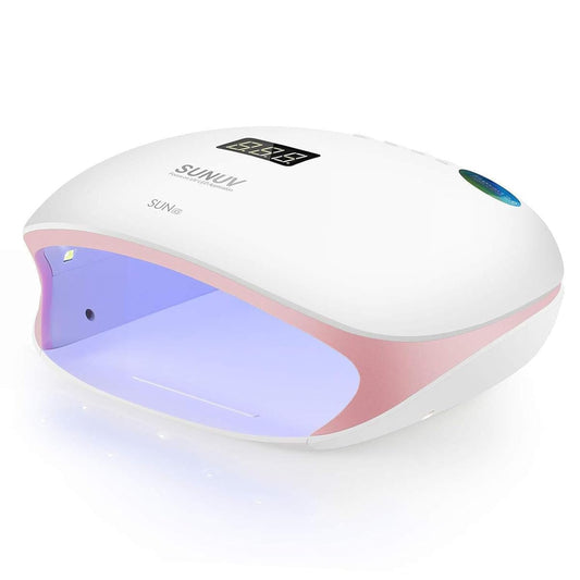 SUNUV SUN4S Pink front view highlights a sleek, portable nail lamp for quick dries