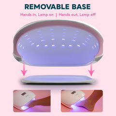 SUNUV SUN4S Pink hand under lamp during use for even coverage