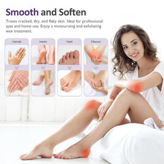 SUNVIVI user dips hands into warm wax for soothing care