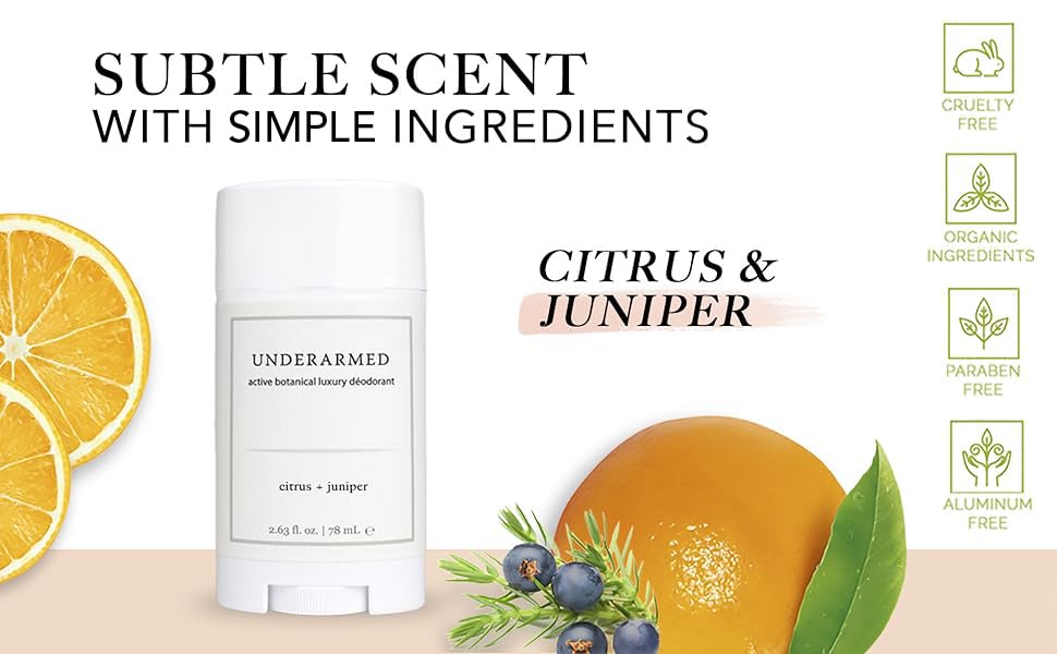 Super Natural Goods Citrus + Juniper deodorant stick application shows smooth glide for daily use